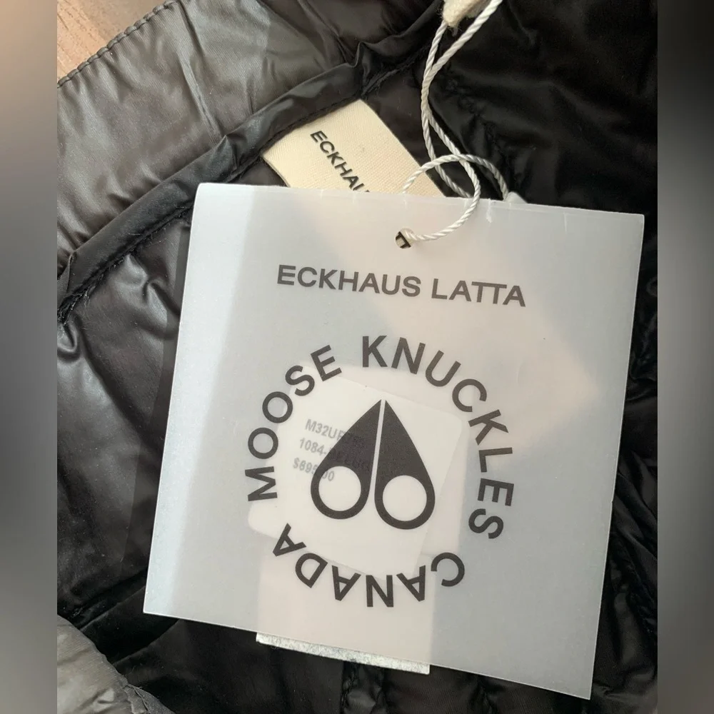 Moose Knuckles X Eckhaus Latta quilted pants in beluga brown NWT